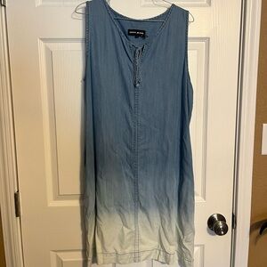 DKNY Light Degraded Blue Denim Dress
